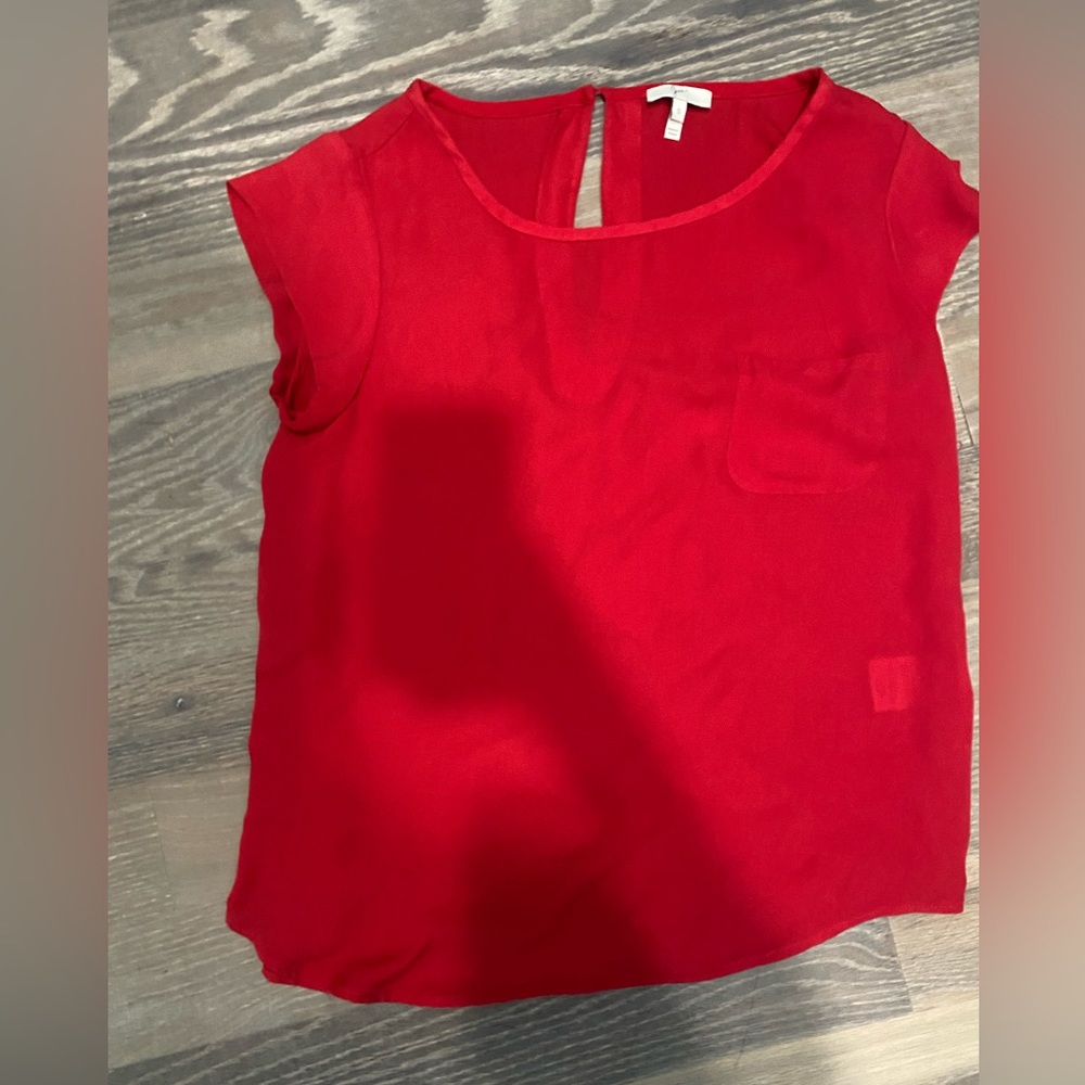 Red, silk Joie blouse! Size small.